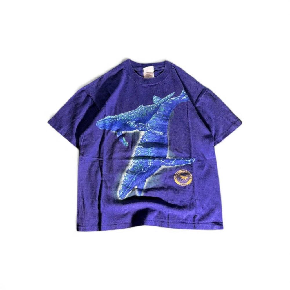Vintage Hanes Alaska Preserve Our Ocean Whales Tee